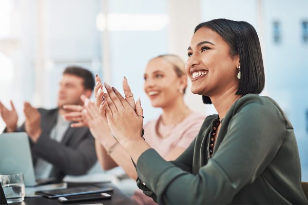 woman-working-clapping